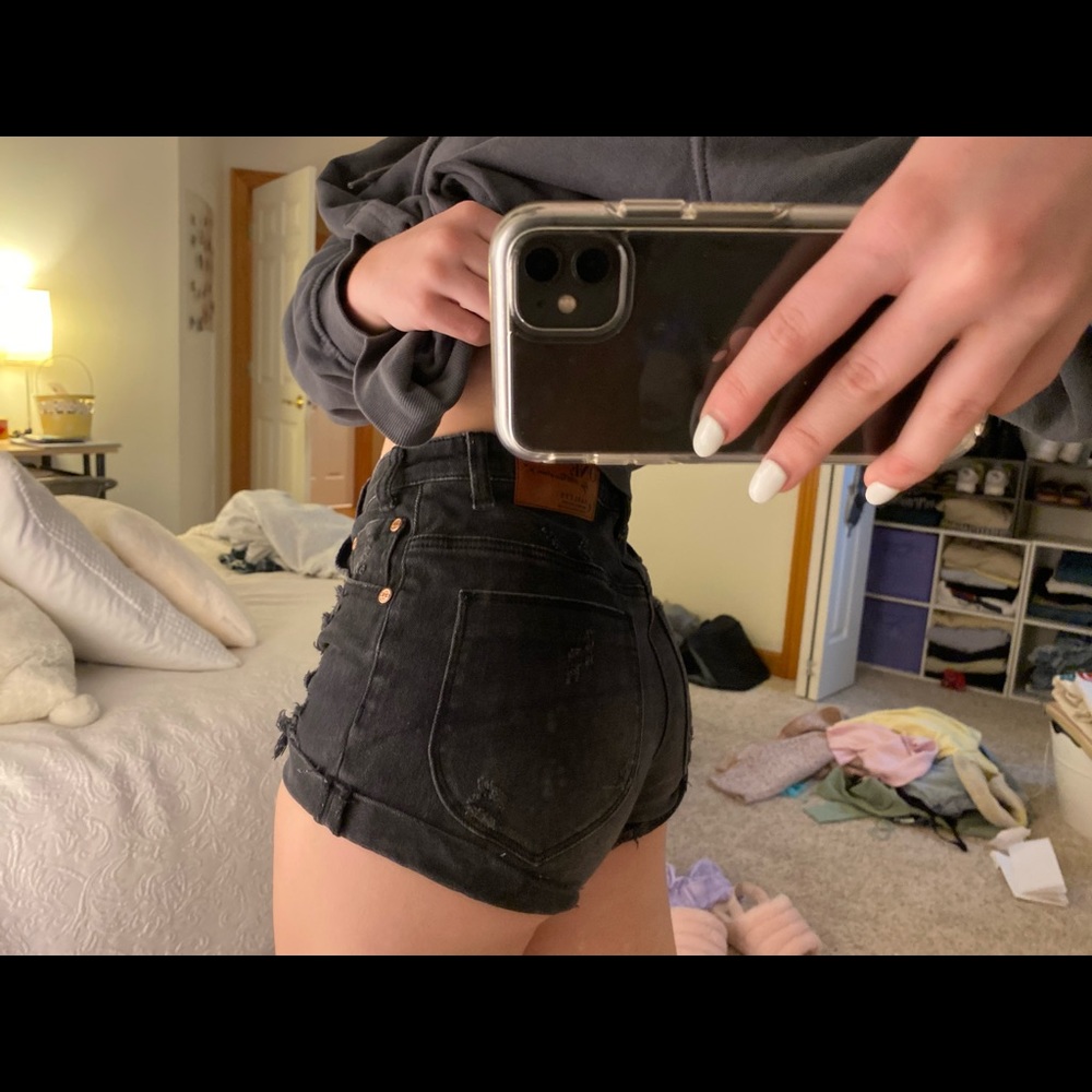 black one x teaspoon denim shorts
